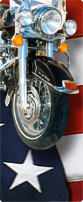 Biker on US Flag